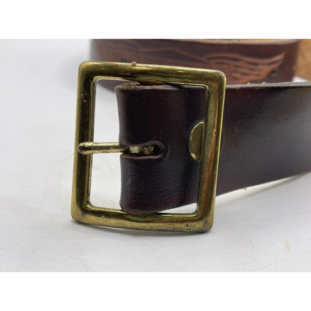 Vintage Suzuki Brand Emblem Leather Belt Engraved Car Motorcycle Bike +